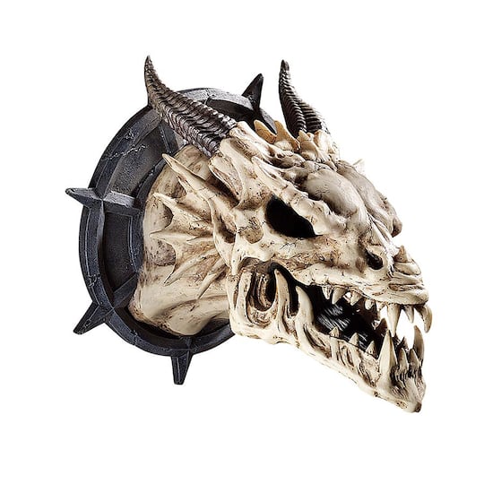 Design Toscano Horned Dragon Skull Wall Trophy